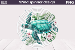 Sea Turtle Wind Spinner Design | Summer Sublimation Product Image 1