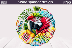 Macaw Wind Spinner Design | Tropical Parrot Art Product Image 1