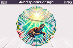 Sea Turtle Wind Spinner Design | Summer Sublimation Product Image 1