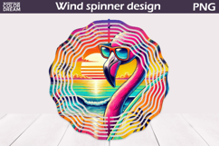 Flamingo Wind Spinner Design | Tropical Sunset Art Product Image 1