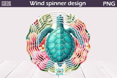 Sea Turtle Wind Spinner Design | Summer Sublimation Product Image 1