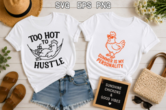 Funny Summer Chicken SVG Design | Farmhouse Chicken SVG Product Image 1