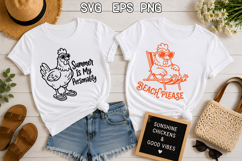 Funny Summer Chicken SVG Design | Farmhouse Chicken SVG Product Image 1