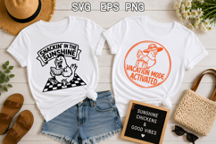 Funny Summer Chicken SVG Design | Farmhouse Chicken SVG Product Image 1