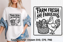 Funny Summer Chicken SVG Design | Farmhouse Chicken SVG Product Image 1