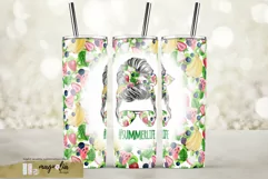 Summer life tumbler wrap messy bun sublimation design png Product Image 1