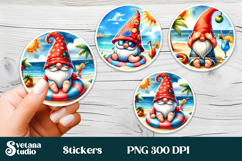 Cute summer gnome sticker | Printable tropical gnome sticker Product Image 1
