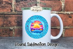 Summer Sunshine Wind Spinner Round Sublimation Design PNG Product Image 2