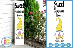 Sweet Summer Time Porch Sign SVG | Gnome SVG Product Image 1