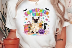 Summerween Cat Ghost Vacation PNG Design Product Image 2