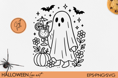 Halloween Ghost &amp; Skeleton Clipart Bundle, SVG PNG Product Image 5