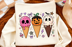 Summerween Ice Cream PNG, Spooky Halloween Cone Product Image 2