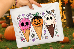 Summerween Ice Cream PNG, Spooky Halloween Cone Product Image 3