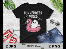 Summerween Vibes Png, Halloween Summer Png,Funny Ghost Float Product Image 2