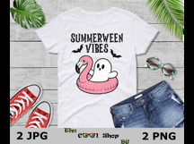 Summerween Vibes Png, Halloween Summer Png,Funny Ghost Float Product Image 3