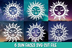 6 Sun Face SVG Cut File I Design for Cricut &amp; Silhouette Product Image 1