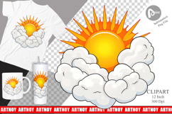 Sun and Clouds Clipart Product Image 1