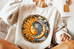 Celestial Sun Mystical Moon PNG, Fantasy, Magical Clipart Product Image 3