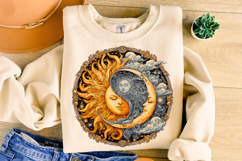 Celestial Sun Mystical Moon PNG, Fantasy, Magical Clipart Product Image 1