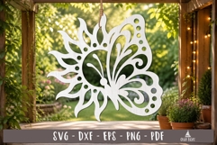 Sun Butterfly SVG Design Laser Cut Ornament
