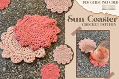 Sun Coaster Crochet Pattern - Crocheted Coaster PDF Product Image 1