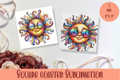 Sun and moon - square coasters Product Image 1