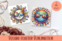 Sun and moon - square coasters Product Image 1