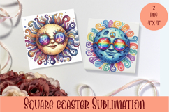 Sun and moon - square coasters Product Image 1