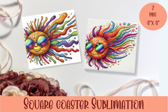Sun and moon - square coasters Product Image 1