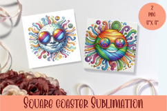 Sun and moon - square coasters Product Image 1