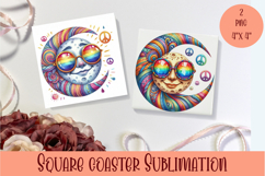 Sun and moon - square coasters Product Image 1
