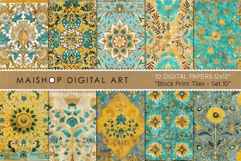 Sun Drenched Boho Floral Tile Seamless Backgrounds Product Image 1