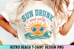 Retro Beach T Shirt Design, Distressed Coastal Sublimation. Product Image 1