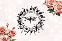 Sun Flowers Dragonfly SVG Product Image 1