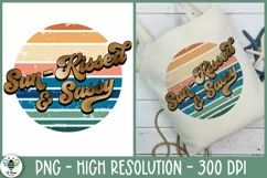 Retro summer design being shown on a beach bag