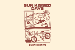Sun Kissed Days Summer Paradise Beach T shirt Design