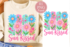Sun Kissed PNG, Summer Flowers Sublimation Design Product Image 1