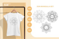 Celestial Sun with Decorative Mandala Pattern SVG Set Product Image 1