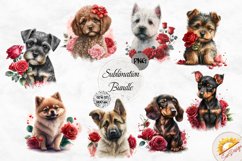Valentine's Day Dog Breed Watercolor Sublimation Bundle PNG Product Image 1