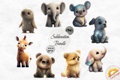 Baby Animals Watercolor Sublimation Bundle PNG Clip Art Product Image 1