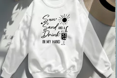 Sun, Sand, and a Drink in My Hand SVG, Beach Tote Bag Design Product Image 3