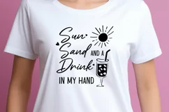 Sun, Sand, and a Drink in My Hand SVG, Beach Tote Bag Design Product Image 2