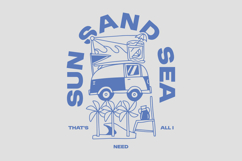 Sun Sand Sea Summer Paradise Beach T shirt Design
