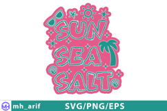 Sun Sea Salt Seashell Summer Graphic PNG SVG Design Product Image 2
