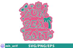 Sun Sea Salt Seashell Summer Graphic PNG SVG Design Product Image 2