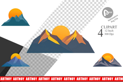 Sun over Mountains Clipart Product Image 1