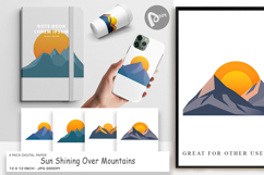 Digital Paper Sun over Mountains Product Image 1