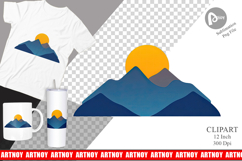 Sun over Mountains Clipart Product Image 1