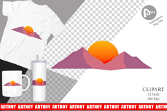 Sun over Mountains Clipart Product Image 1