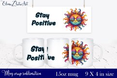 Watercolor sun Mug Sublimation, Stay Positive sun Product Image 1